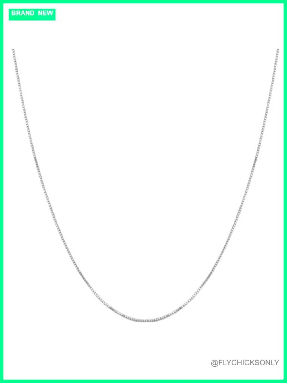 14K White Gold Box Chain Necklace 0.7mm 18 inch Spring Ring Gift